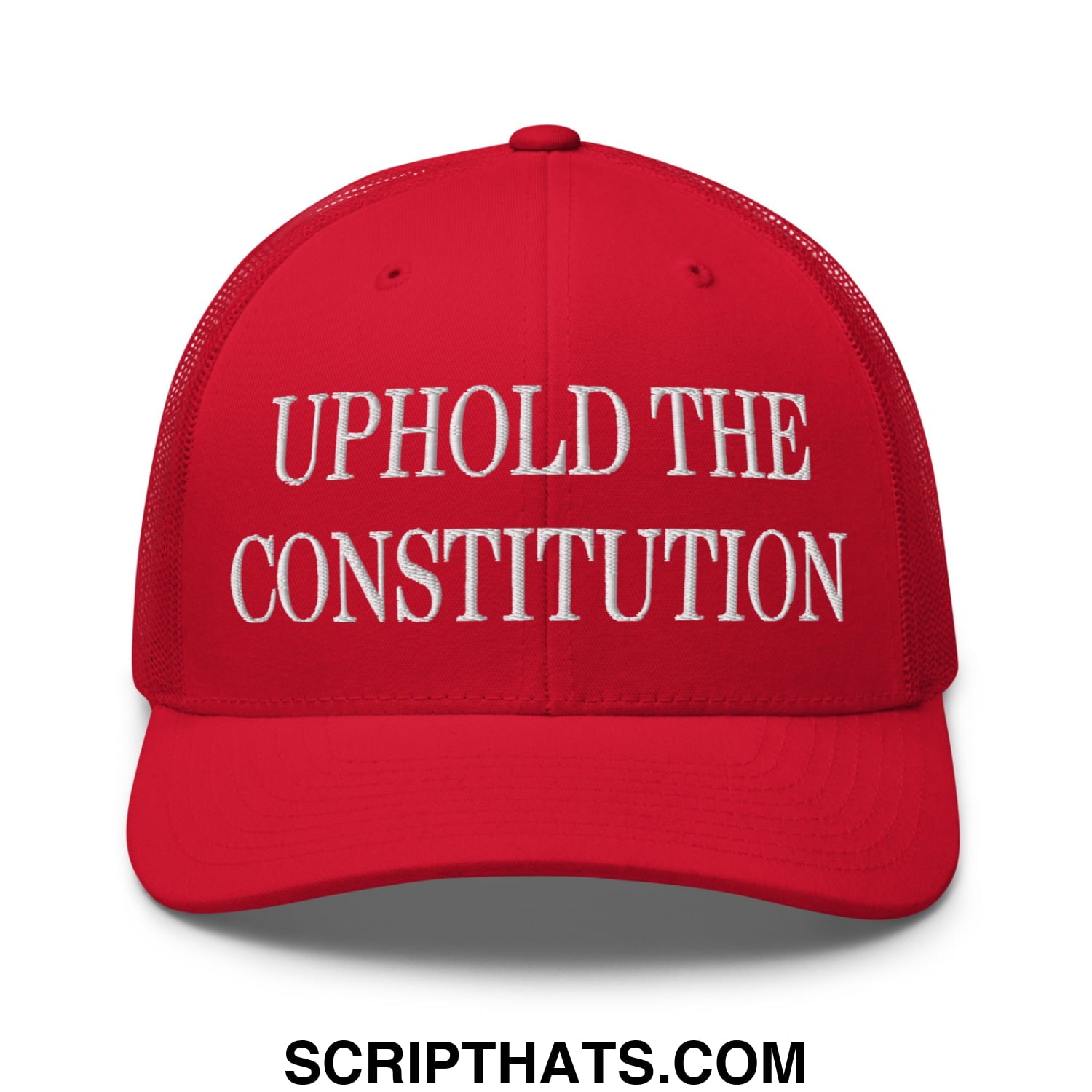 Uphold The Constitution Embroidered Mesh Trucker Hat Red