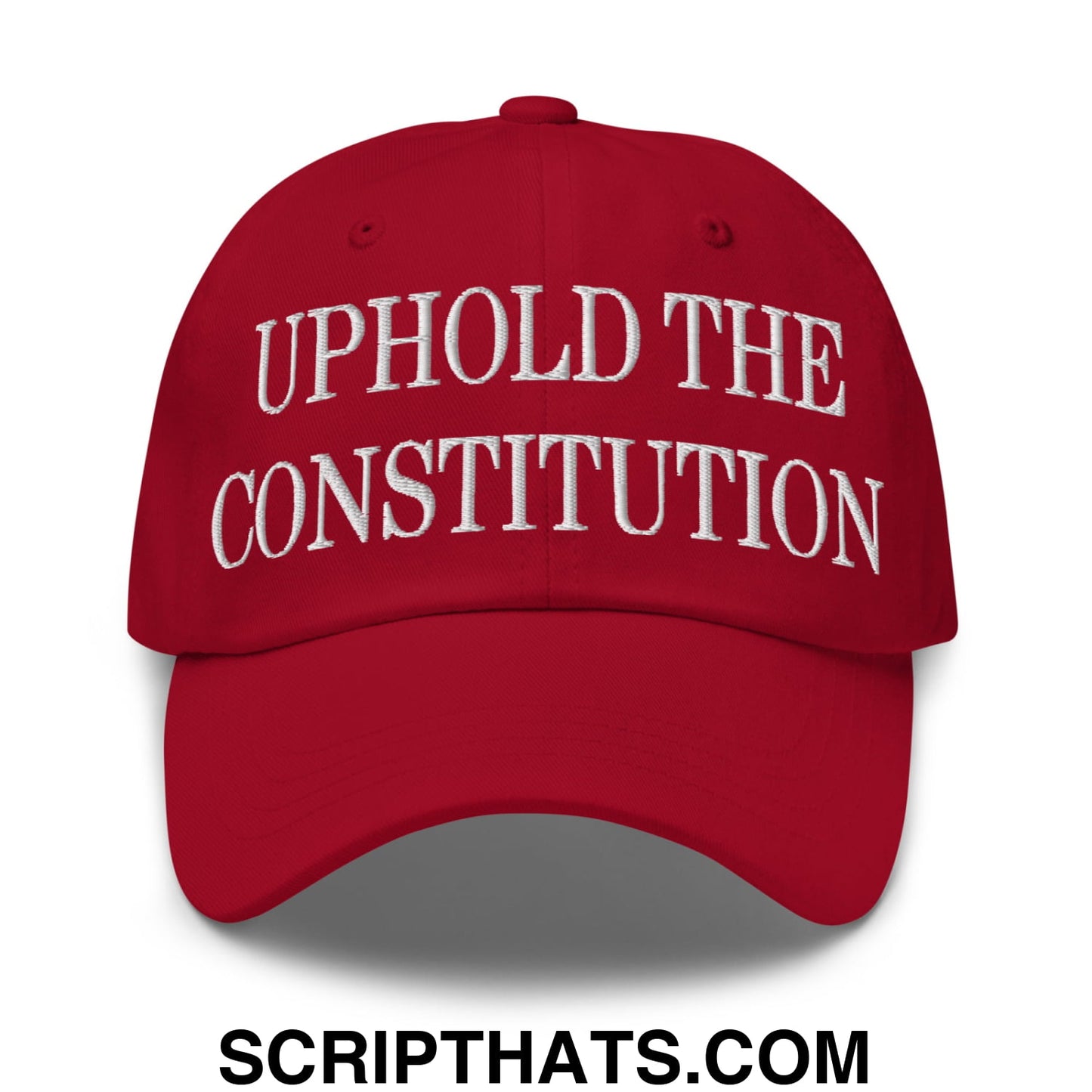Uphold The Constitution Embroidered Unstructured Dad Hat Cranberry