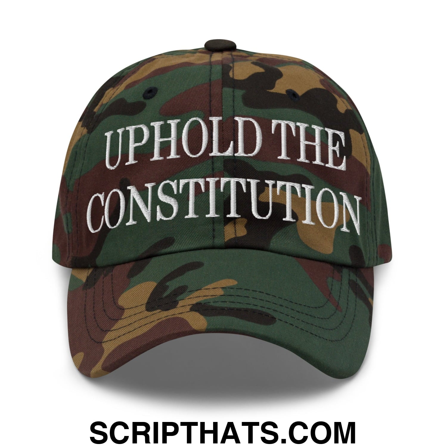 Uphold The Constitution Embroidered Unstructured Dad Hat Green Camo