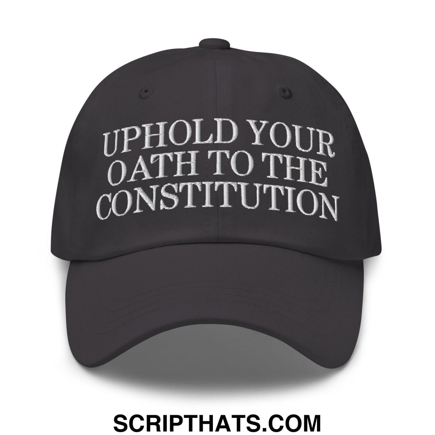 Black embroidered upland your oath to the constitution unstructured dad hat with white text