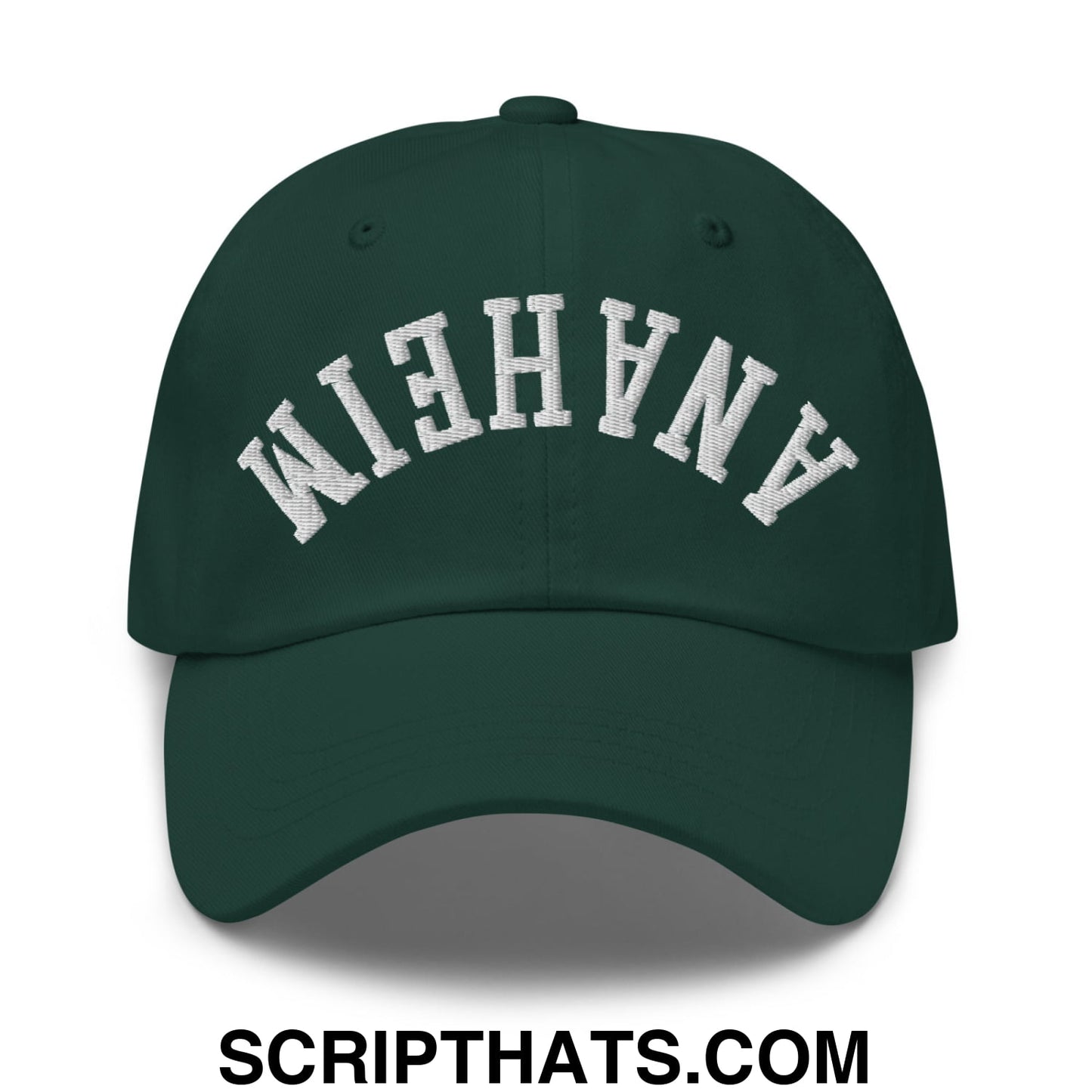 Upside Down Anaheim Embroidered Unstructured Dad Hat Spruce