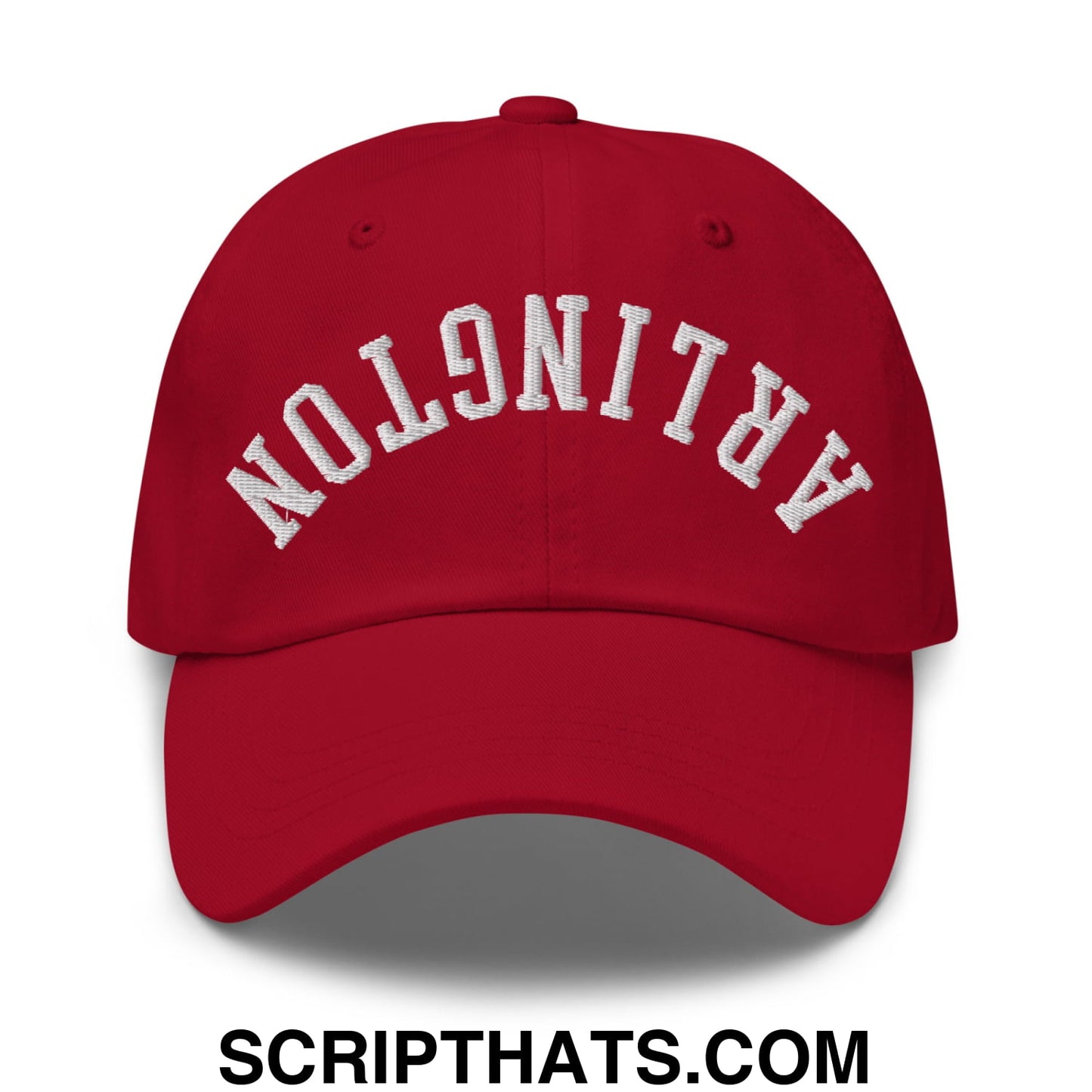 Upside Down Arlington Embroidered Unstructured Dad Hat Cranberry