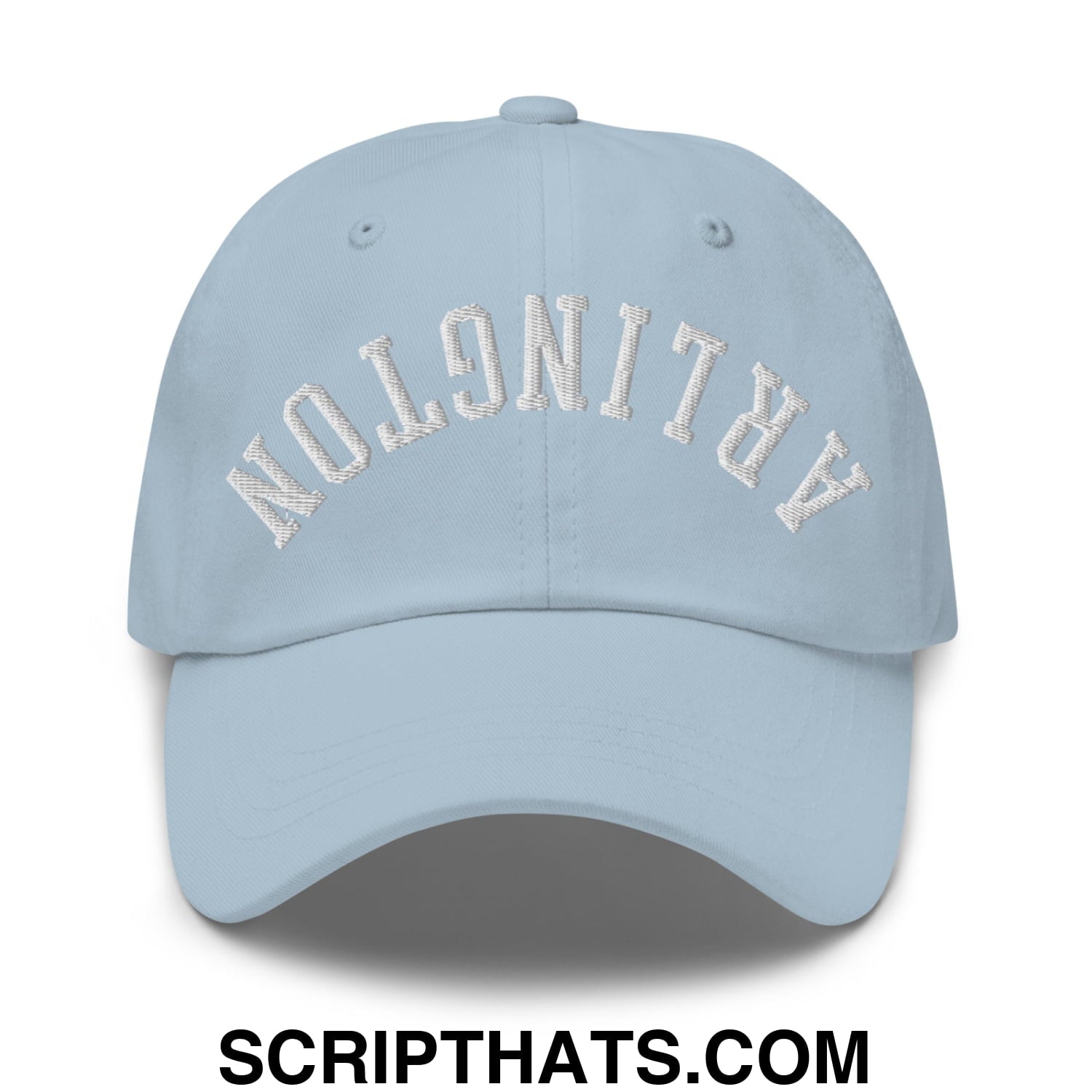 Upside Down Arlington Embroidered Unstructured Dad Hat Light Blue