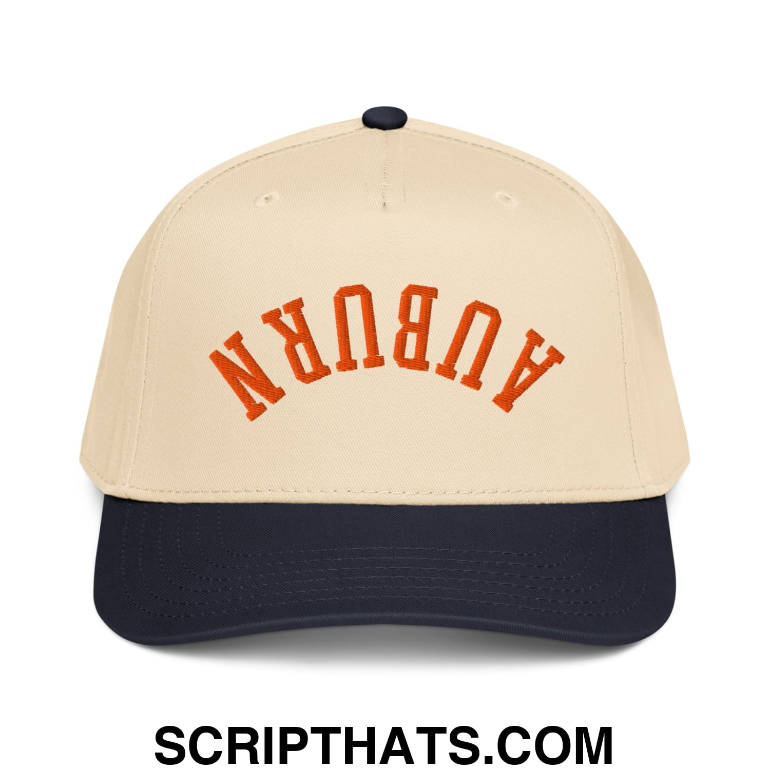 Upside Down Auburn Embroidered Baseball Snapback Hat Default Title