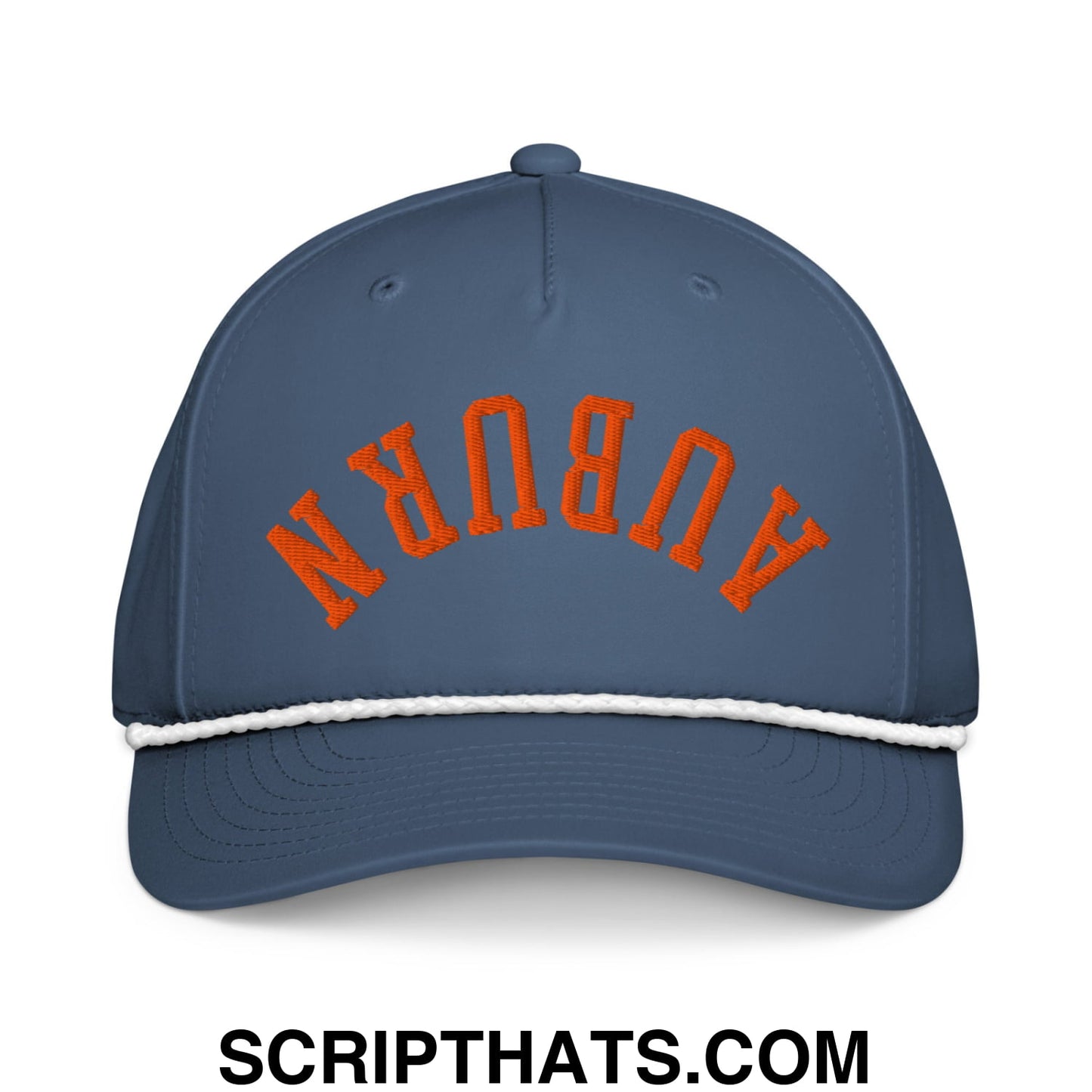 Upside Down Auburn Embroidered Rope Snapback Hat Default Title