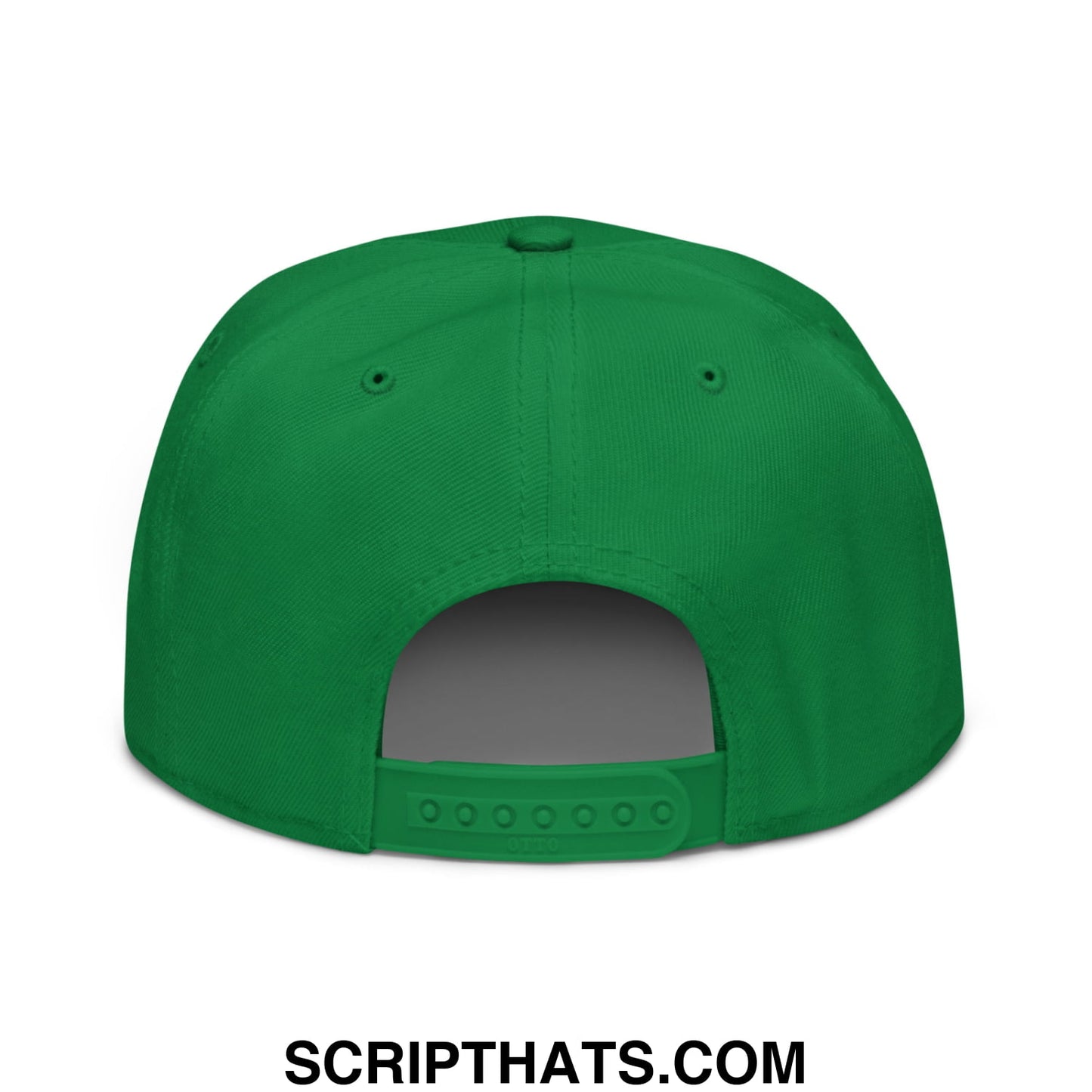 Upside Down Augusta Embroidered Flat Bill Brim Golf Snapback Hat Kelly Green
