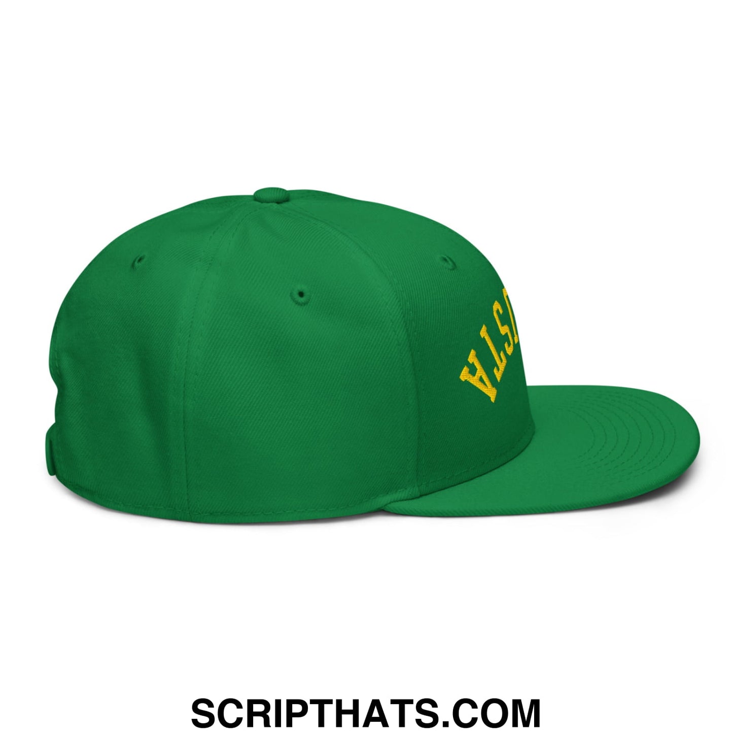 Upside Down Augusta Embroidered Flat Bill Brim Golf Snapback Hat Kelly Green