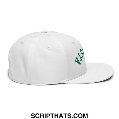 Upside Down Augusta Embroidered Flat Bill Brim Golf Snapback Hat White