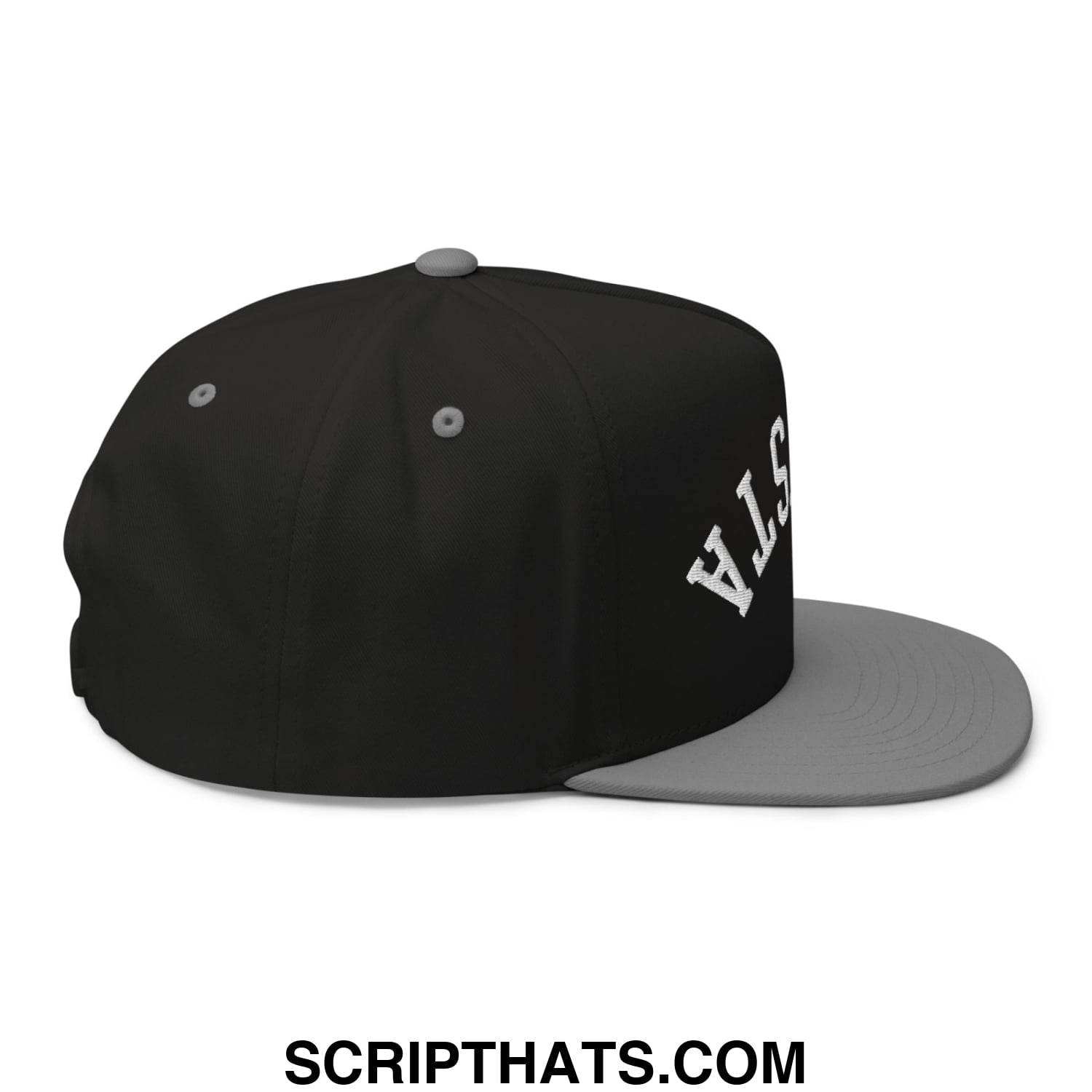 Upside Down Augusta Embroidered Flat Brim Bill Golf 5 Panel Snapback Hat Black Grey
