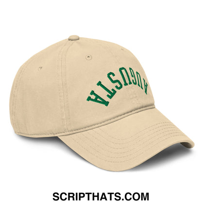 Upside Down Augusta Embroidered Golf Dad Hat Khaki