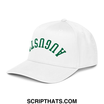 Upside Down Augusta Embroidered Golf Snapback Hat White