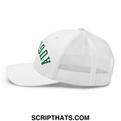 Upside Down Augusta Embroidered Golf Trucker Hat White