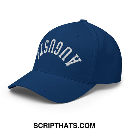 Upside Down Augusta Embroidered Stretch Fit Golf Hat Royal Blue