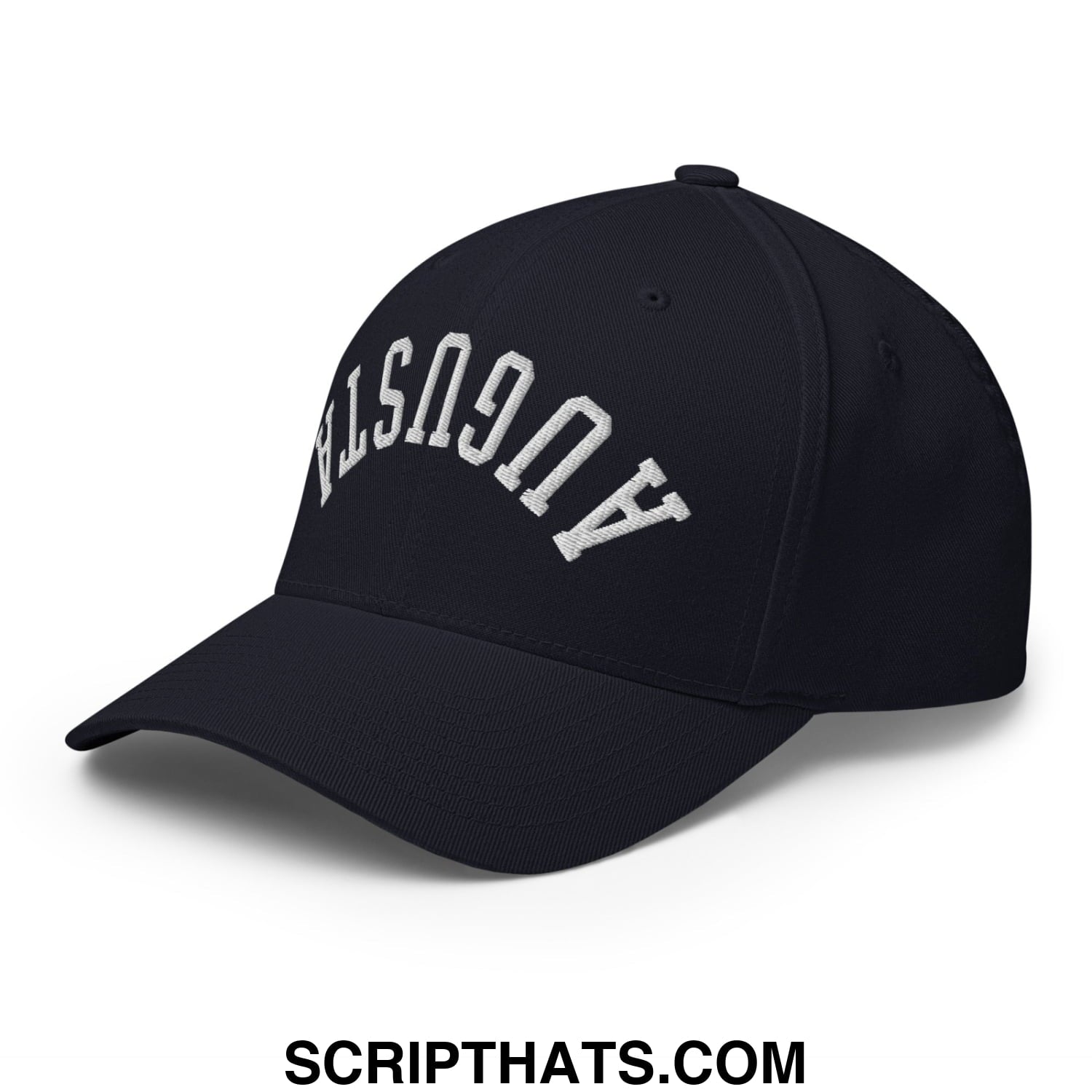 Upside Down Augusta Embroidered Stretch Fit Golf Hat Dark Navy