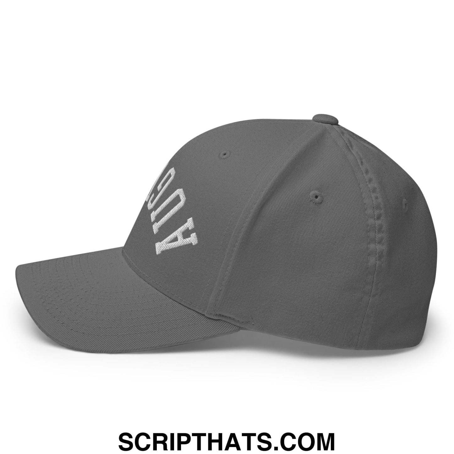 Upside Down Augusta Embroidered Stretch Fit Golf Hat Grey