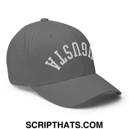 Upside Down Augusta Embroidered Stretch Fit Golf Hat Grey