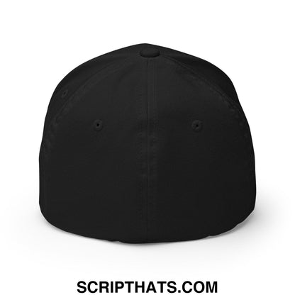 Upside Down Augusta Embroidered Stretch Fit Golf Hat Black