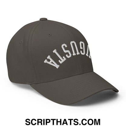 Upside Down Augusta Embroidered Stretch Fit Golf Hat Dark Grey