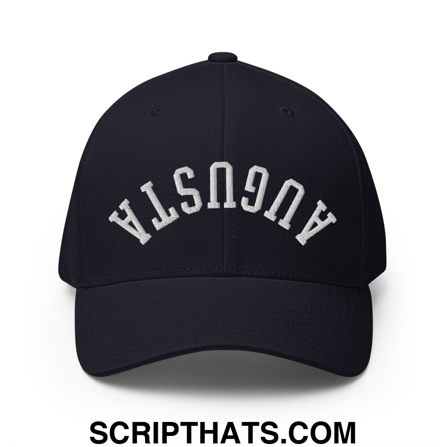 Upside Down Augusta Embroidered Stretch Fit Golf Hat Dark Navy