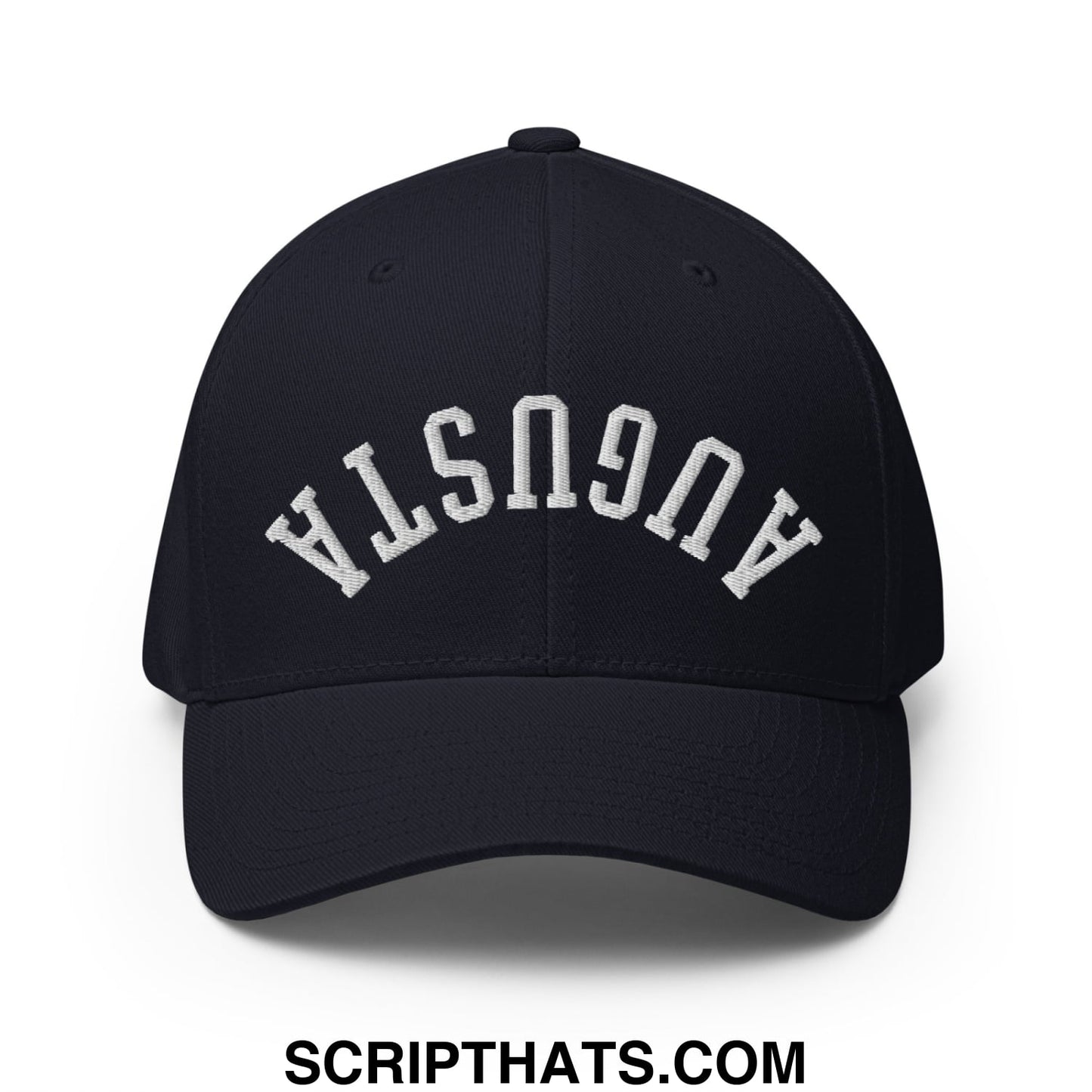 Upside Down Augusta Embroidered Stretch Fit Golf Hat Dark Navy