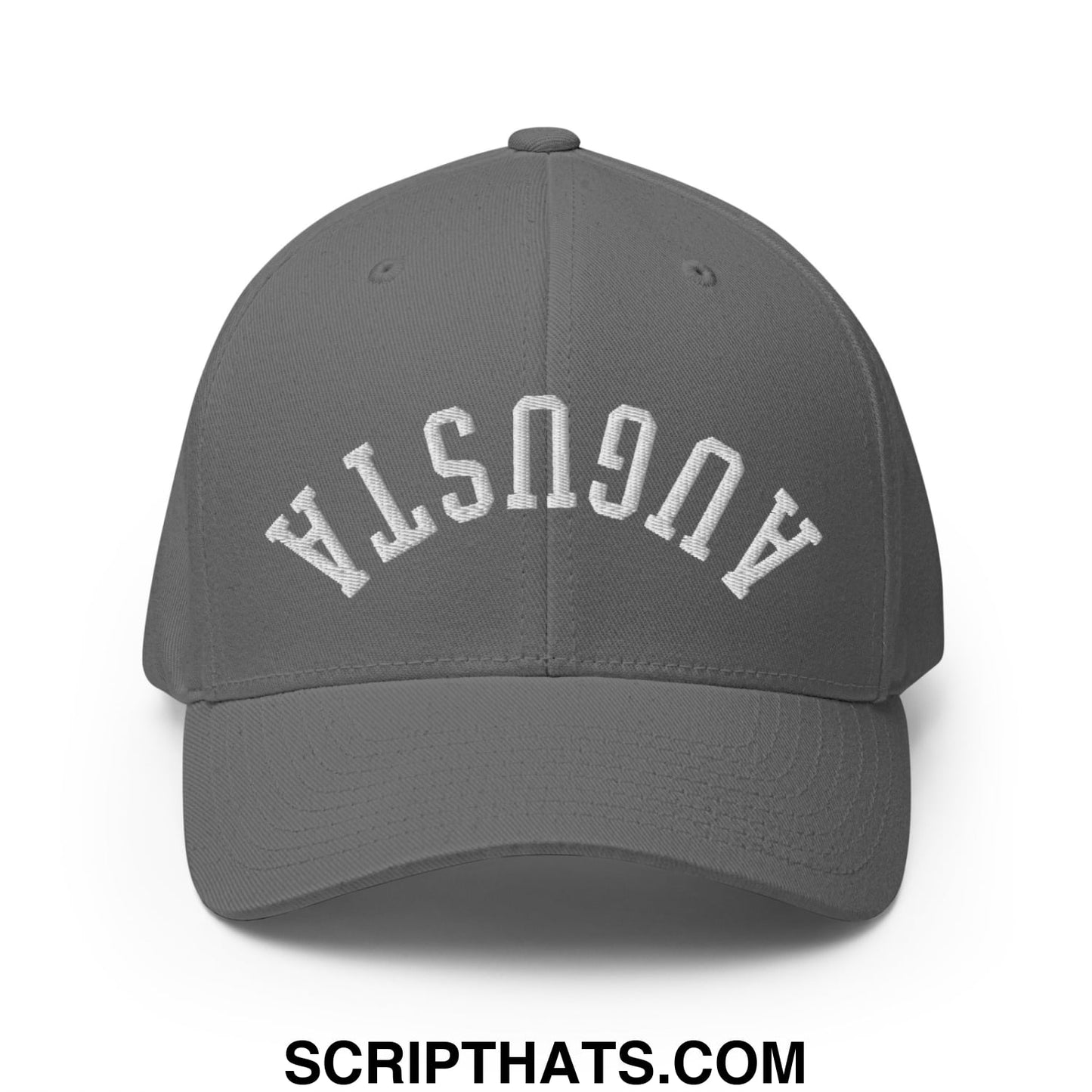 Upside Down Augusta Embroidered Stretch Fit Golf Hat Grey