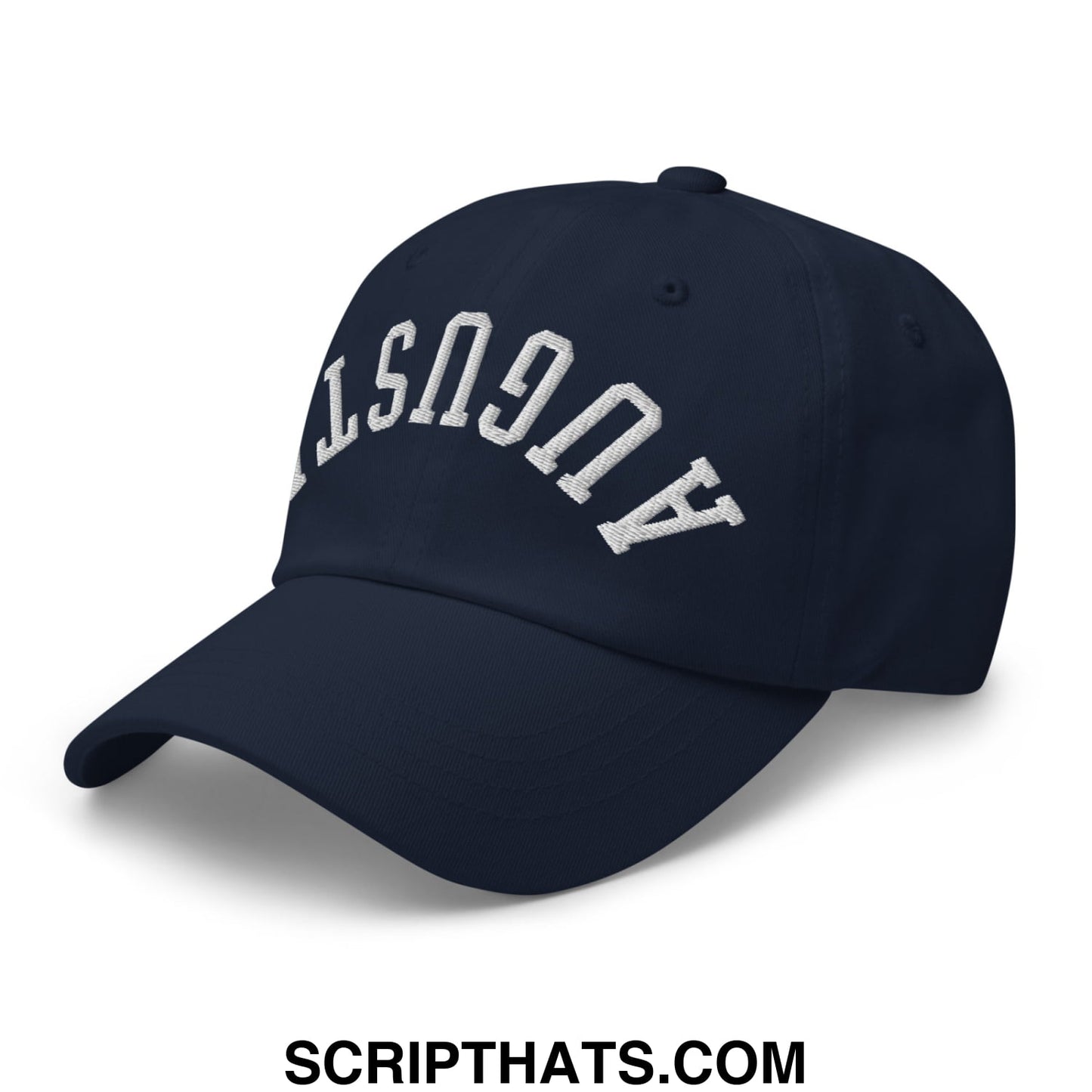 Upside Down Augusta Embroidered Unstructured Golf Dad Hat Navy