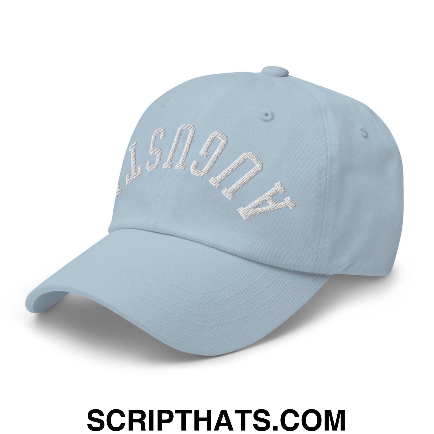 Upside Down Augusta Embroidered Unstructured Golf Dad Hat Light Blue