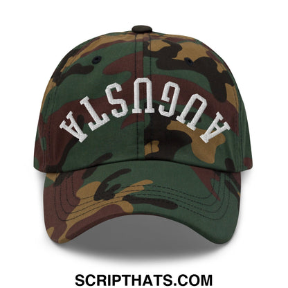 Upside Down Augusta Embroidered Unstructured Golf Dad Hat Green Camo