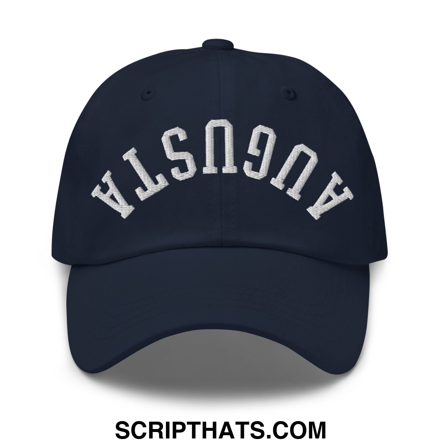 Upside Down Augusta Embroidered Unstructured Golf Dad Hat Navy