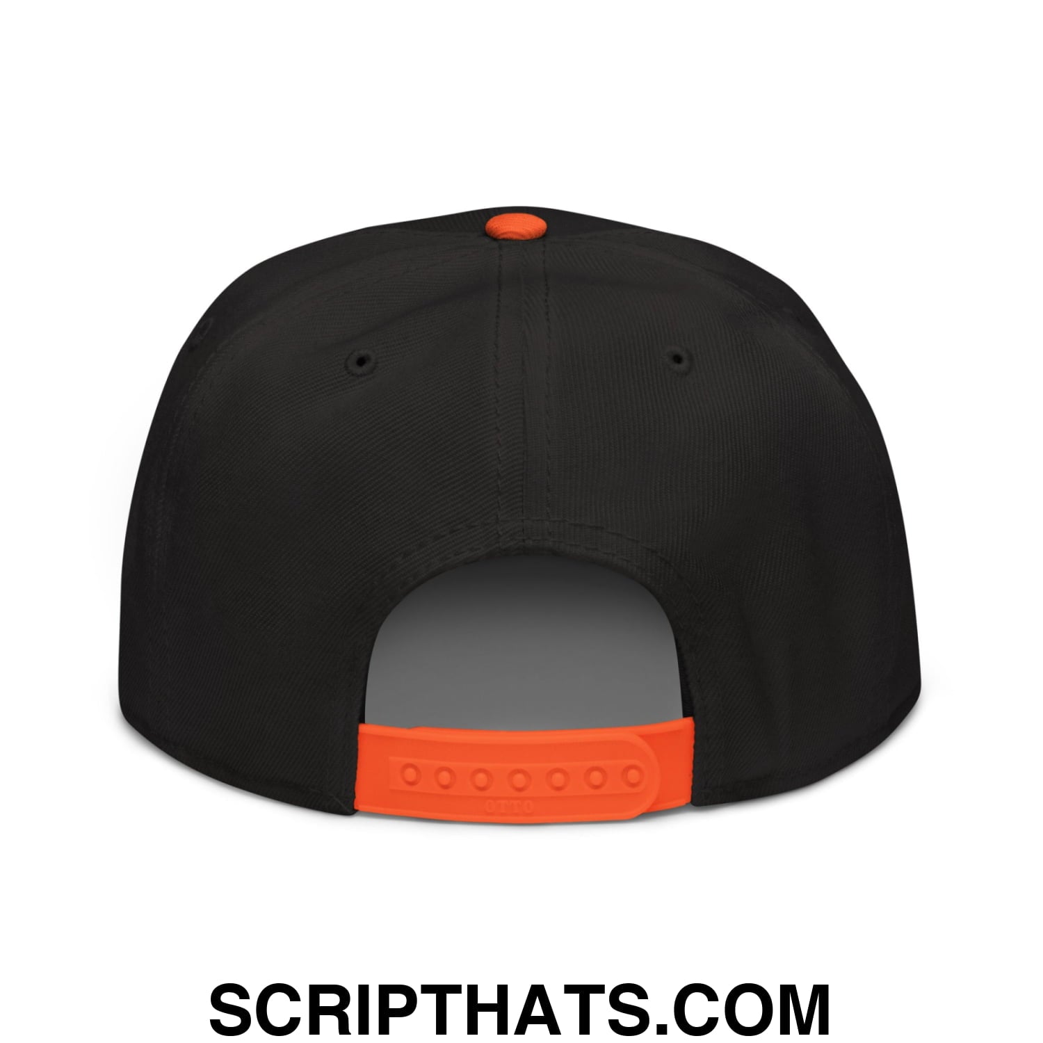 Upside Down Bay Area Baseball Embroidered Flat Brim Bill Snapback Hat Orange Black Black