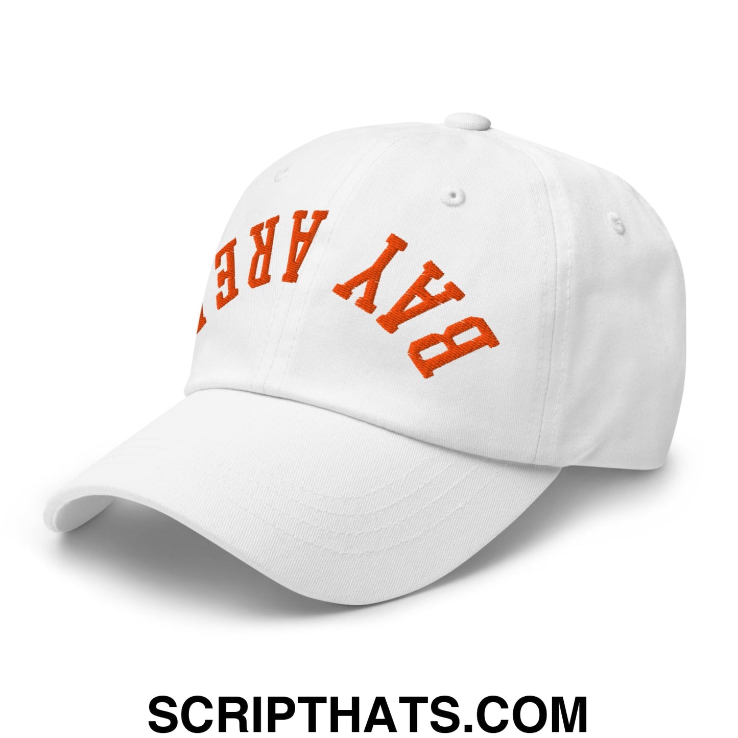Upside Down Bay Area Baseball Embroidered Unstructured Dad Hat White