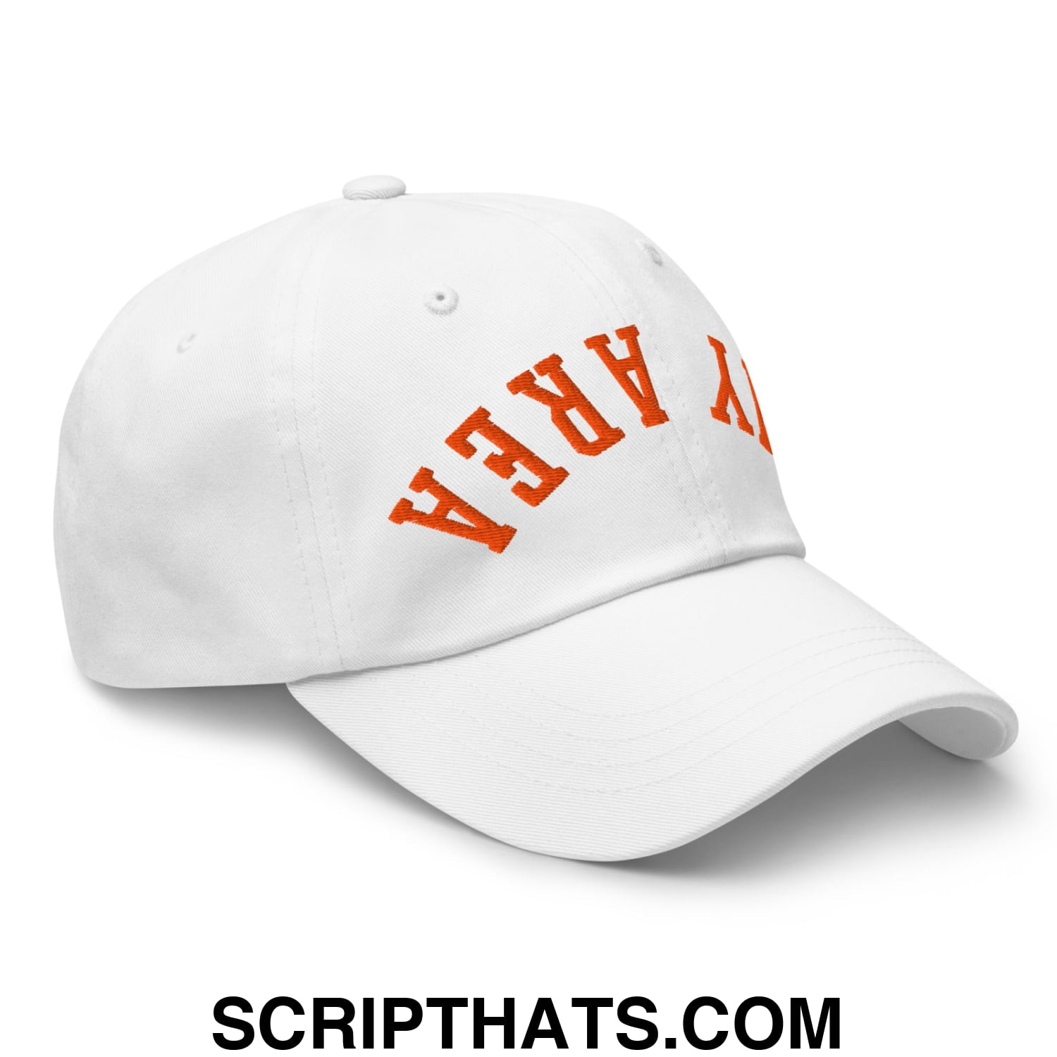 Upside Down Bay Area Baseball Embroidered Unstructured Dad Hat White