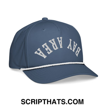 Upside Down Bay Area Embroidered 5 Panel Rope Hat Light Blue White