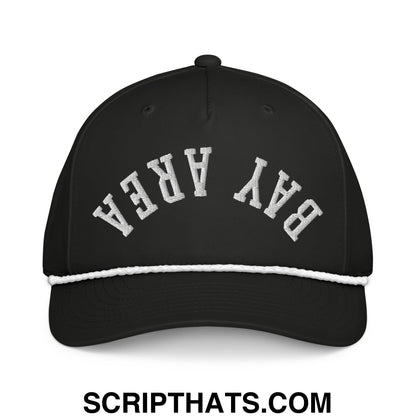 Upside Down Bay Area Embroidered 5 Panel Rope Hat Black White