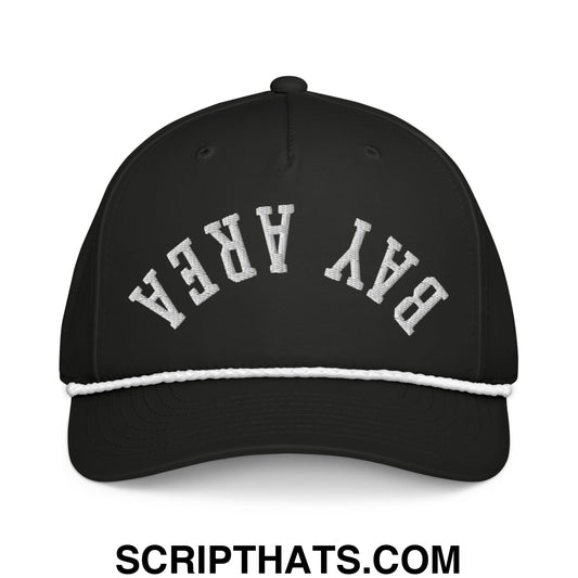 Upside Down Bay Area Embroidered 5 Panel Rope Hat Black White