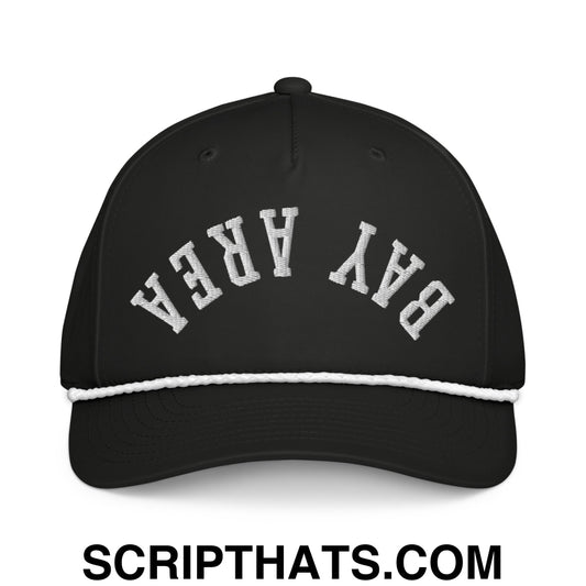 Upside Down Bay Area Embroidered 5 Panel Rope Hat Black White
