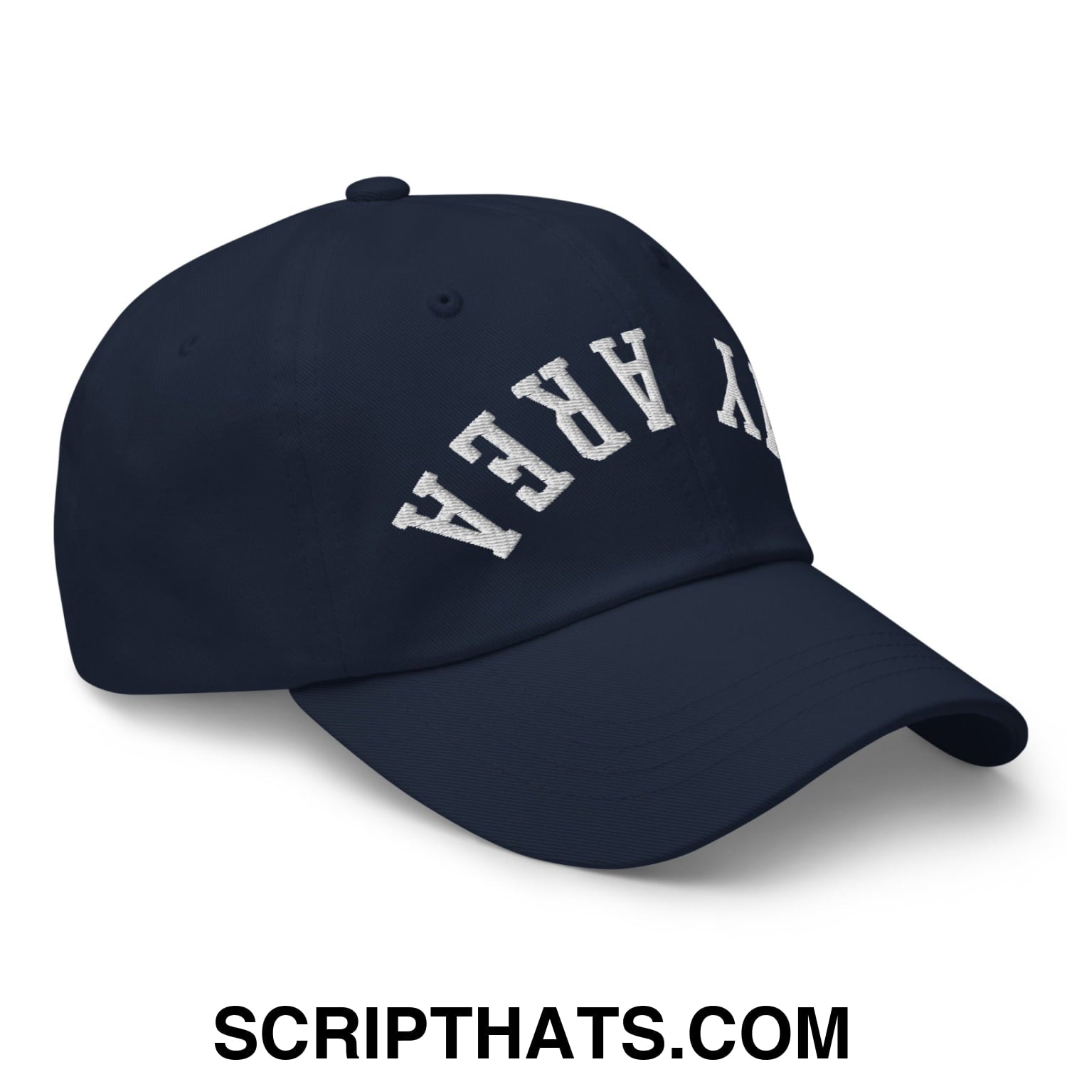 Upside Down Bay Area Embroidered Unstructured Dad Hat Navy