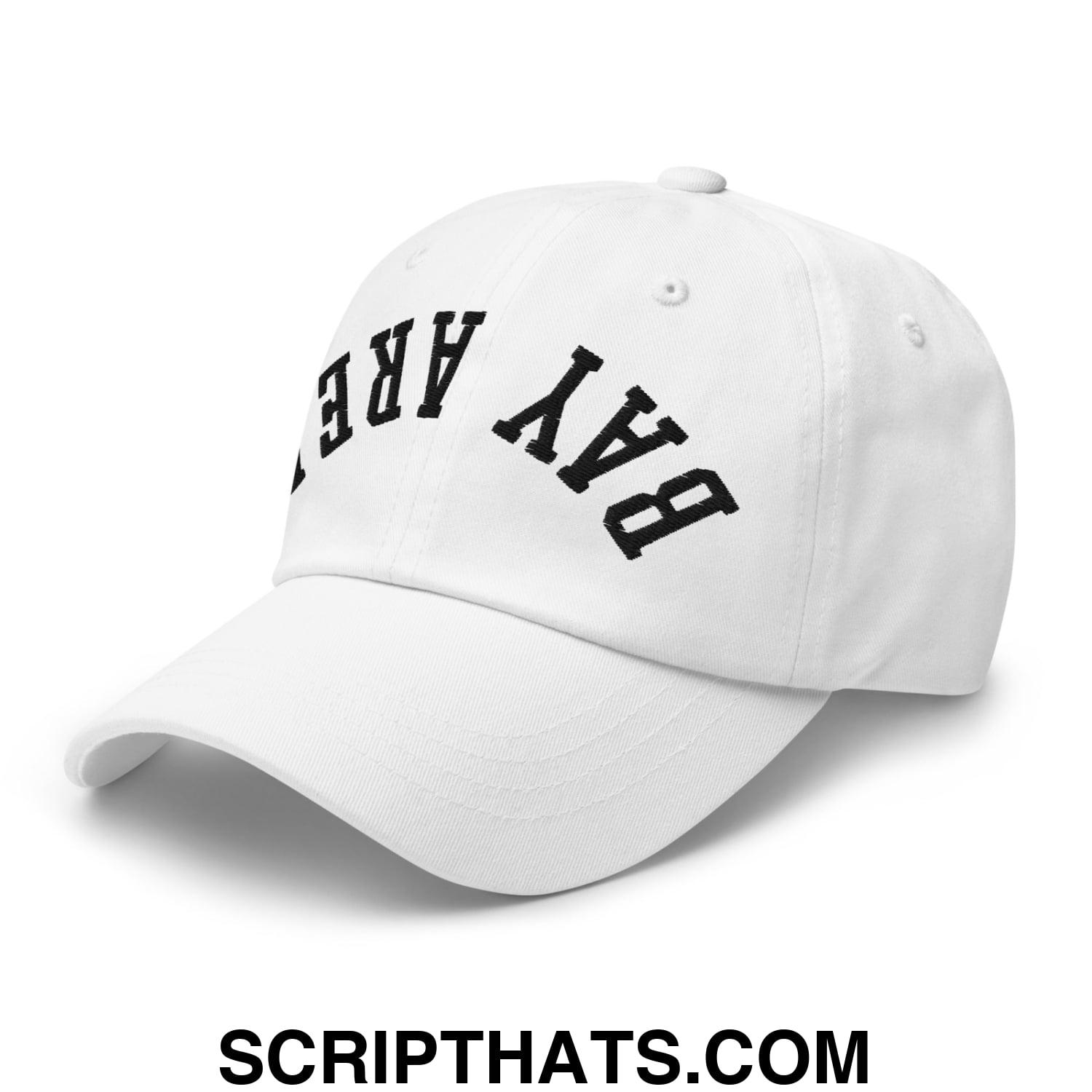 Upside Down Bay Area Embroidered Unstructured Dad Hat White