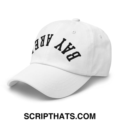 Upside Down Bay Area Embroidered Unstructured Dad Hat White