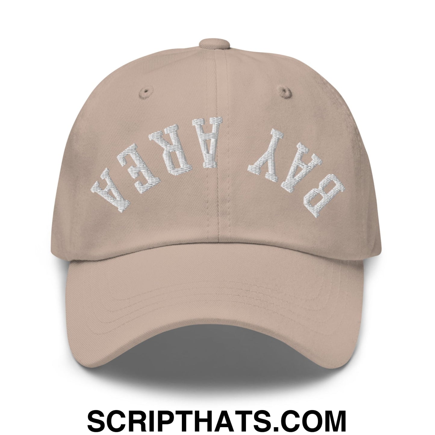 Upside Down Bay Area Embroidered Unstructured Dad Hat Stone