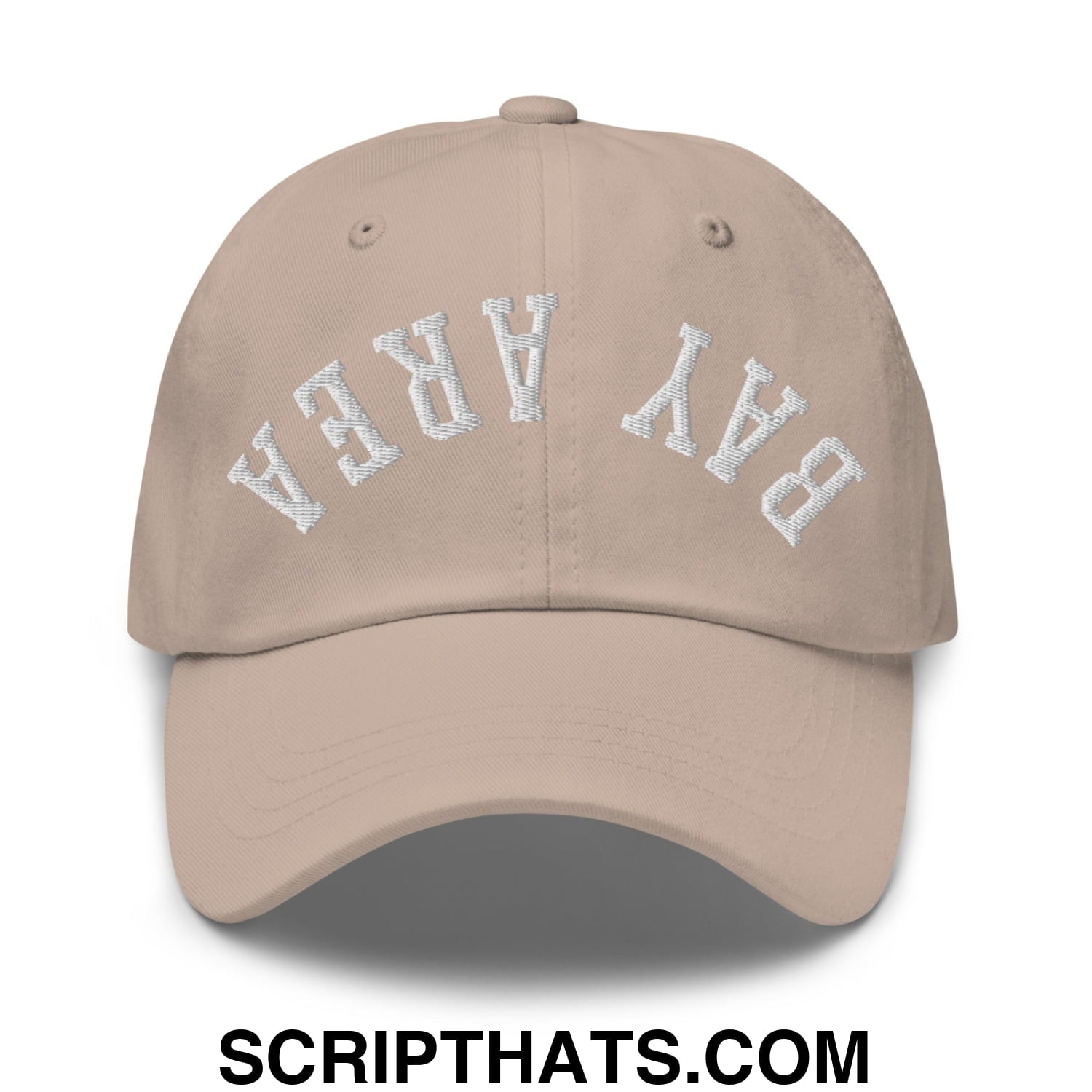 Upside Down Bay Area Embroidered Unstructured Dad Hat Stone