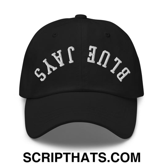 Upside Down Blue Jays Embroidered Unstructured Dad Hat Black