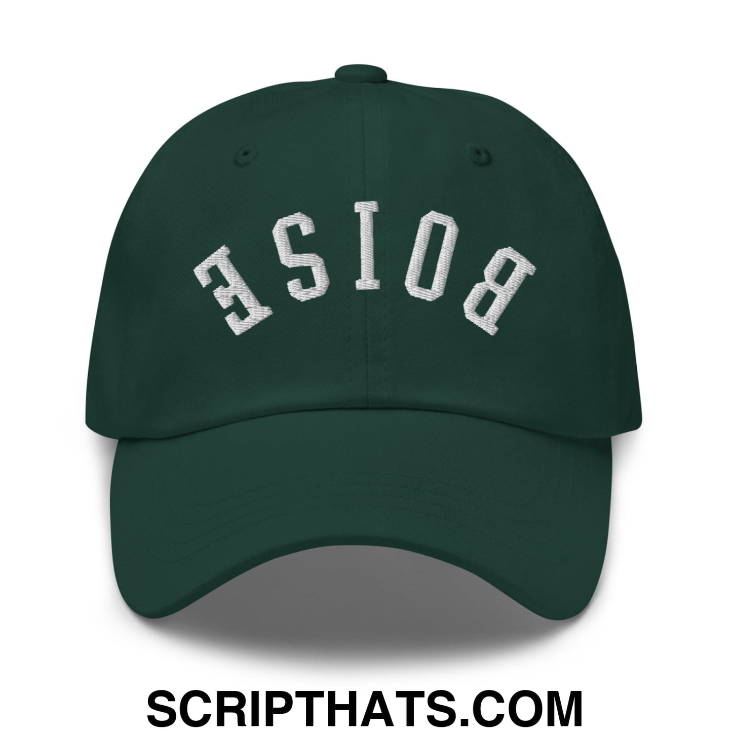 Upside Down Boise Embroidered Unstructured Dad Hat Spruce