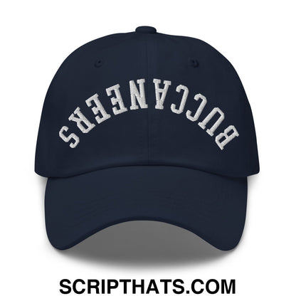 Upside Down Buccaneers Embroidered Unstructured Dad Hat Navy