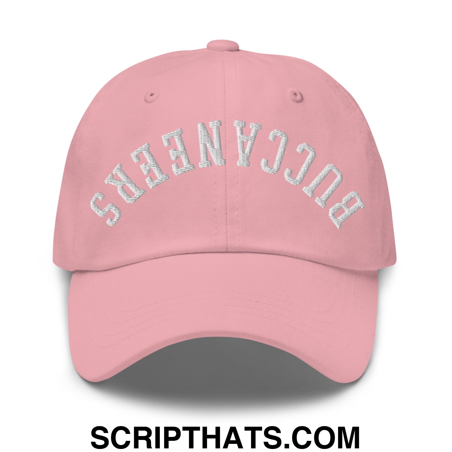 Upside Down Buccaneers Embroidered Unstructured Dad Hat Pink