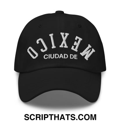 Upside Down Ciudad De Mexico Embroidered Unstructured Dad Hat Black