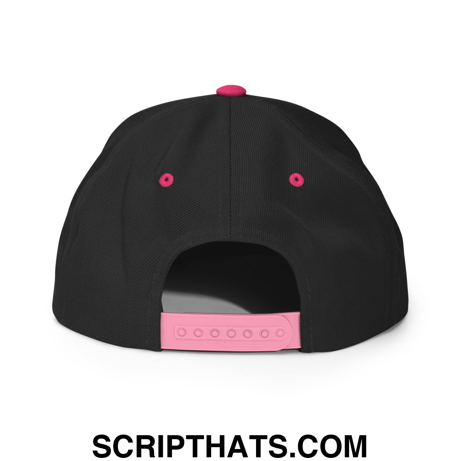 Upside Down Congo Embroidered Flat Bill Brim Snapback Hat Black Neon Pink