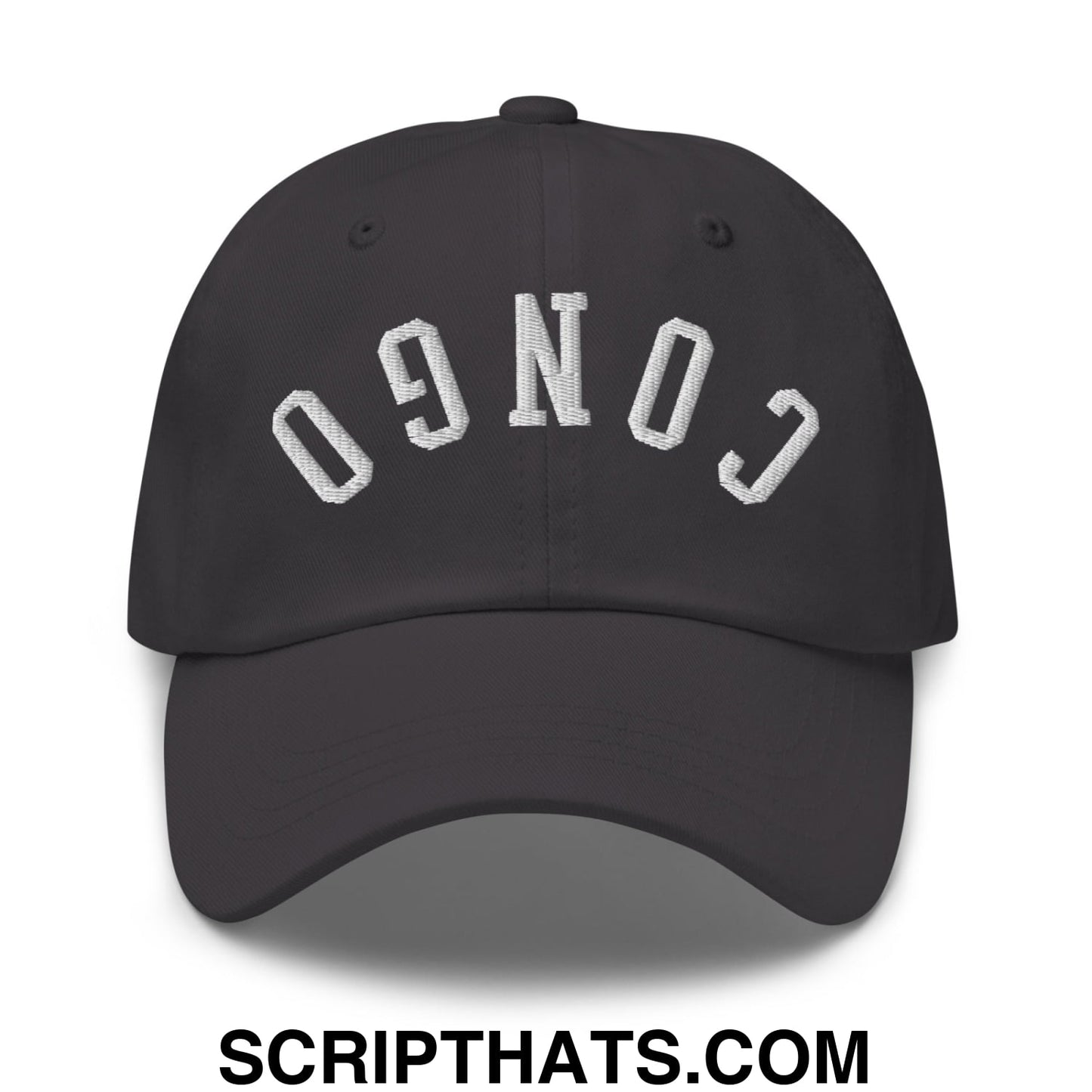 Upside Down Congo Embroidered Unstructured Dad Hat Dark Grey