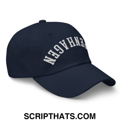 Upside Down Copenhagen Embroidered Unstructured Dad Hat Navy