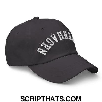 Upside Down Copenhagen Embroidered Unstructured Dad Hat Dark Grey